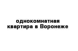 однокомнатная квартира в Воронеже